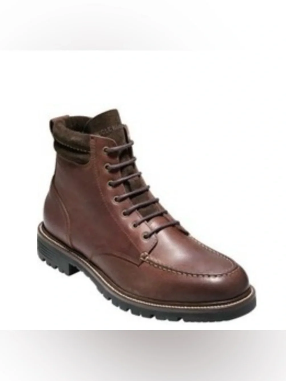 Cole Haan Men’s Brown Leather Moc Toe Lace-Up Boot Size 11